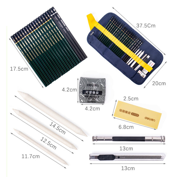 27 In 1 Sketch And Drawing Printing Pencil Set Sketching Art Kit Tools Utility Other Drawing Supplies