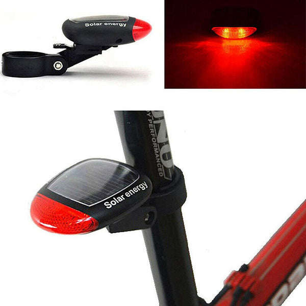 Solar Powered Bicycle Cycling Bike Led Headlight + Rear Tail Light Lamp With Gift Box Lights & Reflectors
