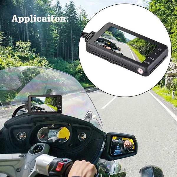 3Inch Lcd Hd Dual Camera Motorcycle Dvr Video Driving Recorder With 32G Card Video In Dash Units W/O Gps