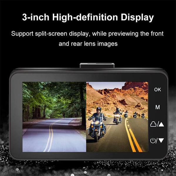 3Inch Lcd Hd Dual Camera Motorcycle Dvr Video Driving Recorder With 32G Card Video In Dash Units W/O Gps