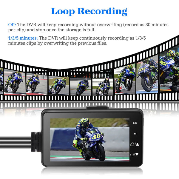 3Inch Lcd Hd Dual Camera Motorcycle Dvr Video Driving Recorder With 32G Card Video In Dash Units W/O Gps
