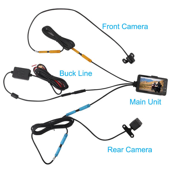 3Inch Lcd Hd Dual Camera Motorcycle Dvr Video Driving Recorder With 32G Card Video In Dash Units W/O Gps