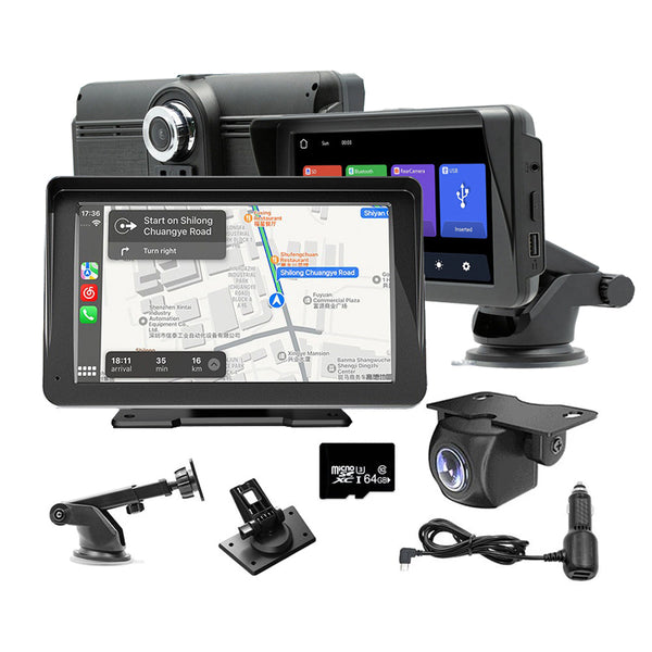 7" Ips Hd Touch Screen Apple Android Carplay With Dual Dashcam 64G Card Video In Dash Units W/O Gps