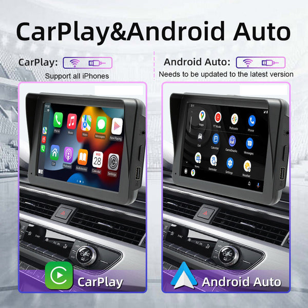 7" Ips Hd Touch Screen Apple Android Carplay With Dual Dashcam 64G Card Video In Dash Units W/O Gps