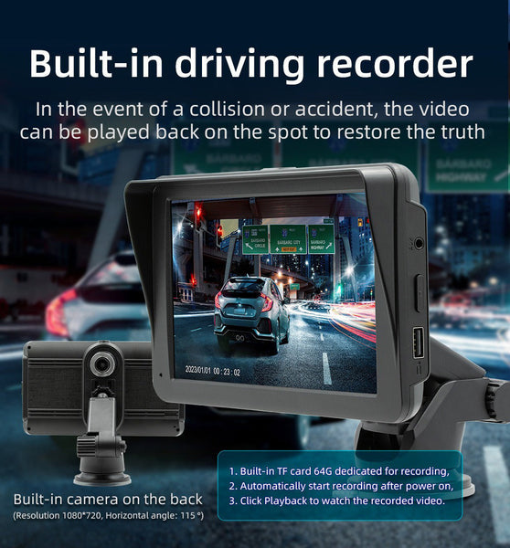 7" Ips Hd Touch Screen Apple Android Carplay With Dual Dashcam 64G Card Video In Dash Units W/O Gps