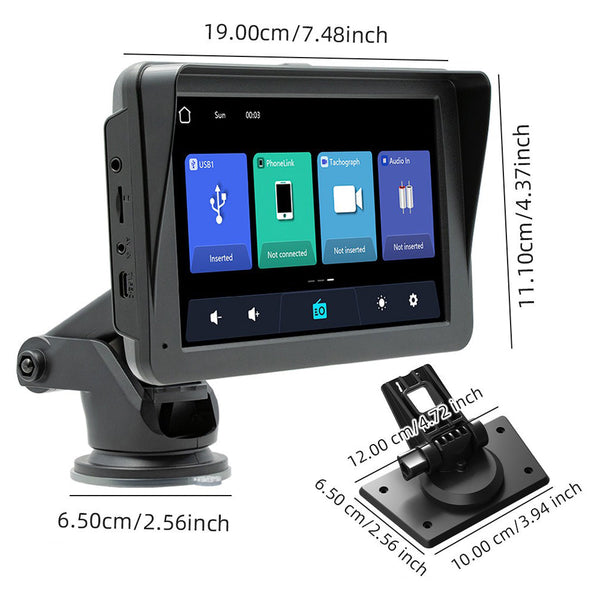 7" Ips Hd Touch Screen Apple Android Carplay With Dual Dashcam 64G Card Video In Dash Units W/O Gps