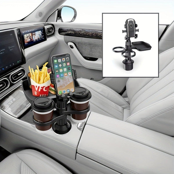 Universal 3In1 Car Cup Holder Tray Phone Mount Drink Food Table Tidy Organiser Cup Holders
