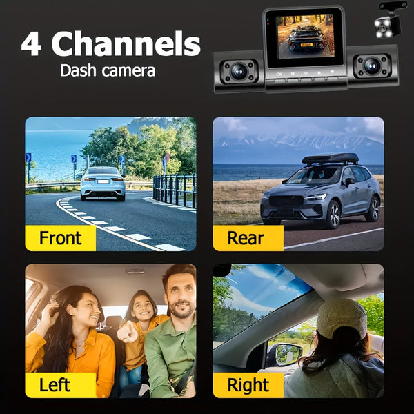4 Channel 360 Panoramic 1080P Hd Dash Cam Comes With 32Gb Tf Card Video In Dash Units W/O Gps