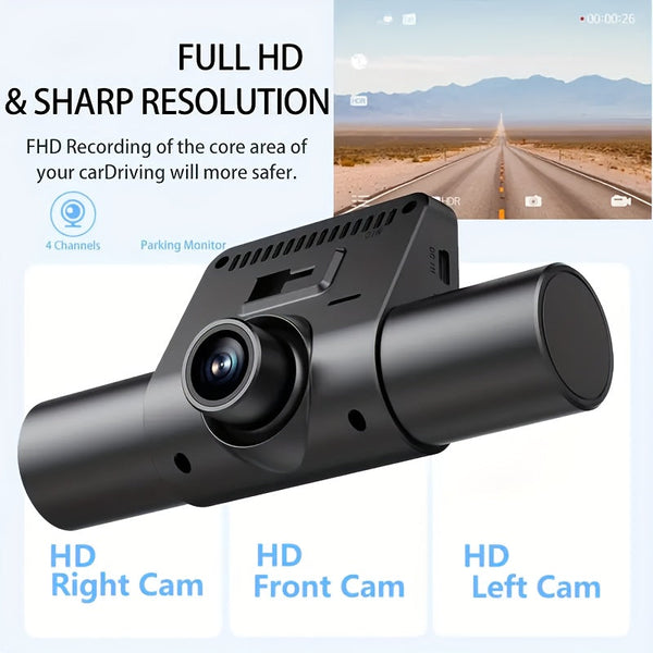 4 Channel 360 Panoramic 1080P Hd Dash Cam Comes With 32Gb Tf Card Video In Dash Units W/O Gps