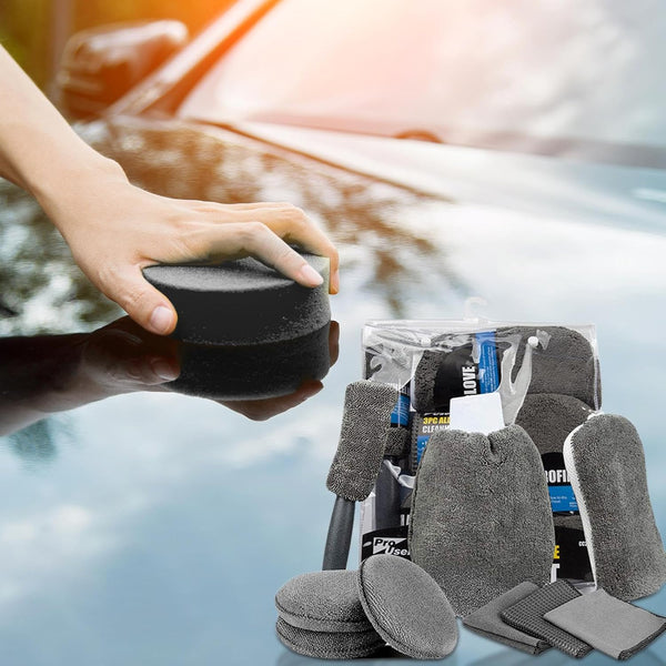 Car Cleaning Sponge Towel Brushe Set 9Pcs Wash Kits Tools Car Cleaning Tools