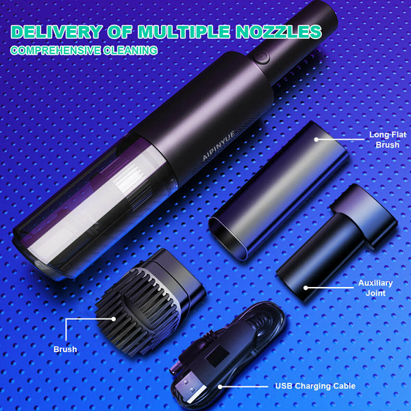 Wireless Charge 6000Pa Suction Powerful Portable Car Vacuum Cleaner Home Duster(Black) Vacuum Cleaners
