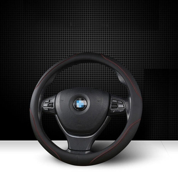 Universal Luxury Car 37 38Cm Steering Wheel Cover Pu Leather Non Slip Breathable (Cream) Steering Wheel Covers