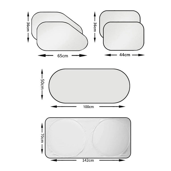 Set Of 6 Auto Front Rear Windshield Side Window Sun Shade Car Visor Cover Block Sun Visors