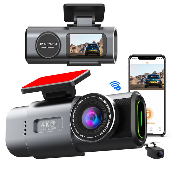 4K Dash Cam Uhd 2160P Wifi Front Dashcam Night Vision Car Camera With 64Gb Card Video In Dash Units W/O Gps