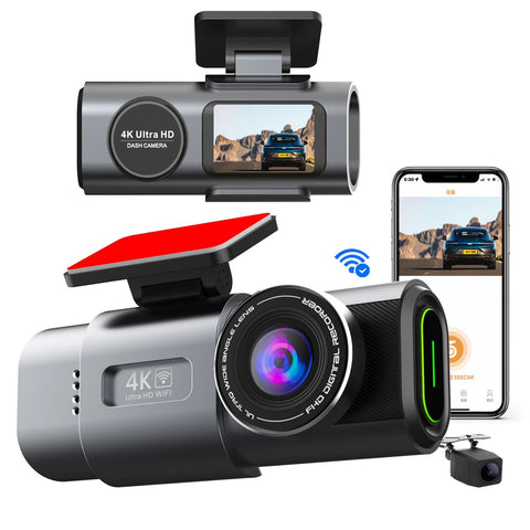 4K Dash Cam Uhd 2160P Wifi Front Dashcam Night Vision Car Camera With 64Gb Card Video In Dash Units W/O Gps