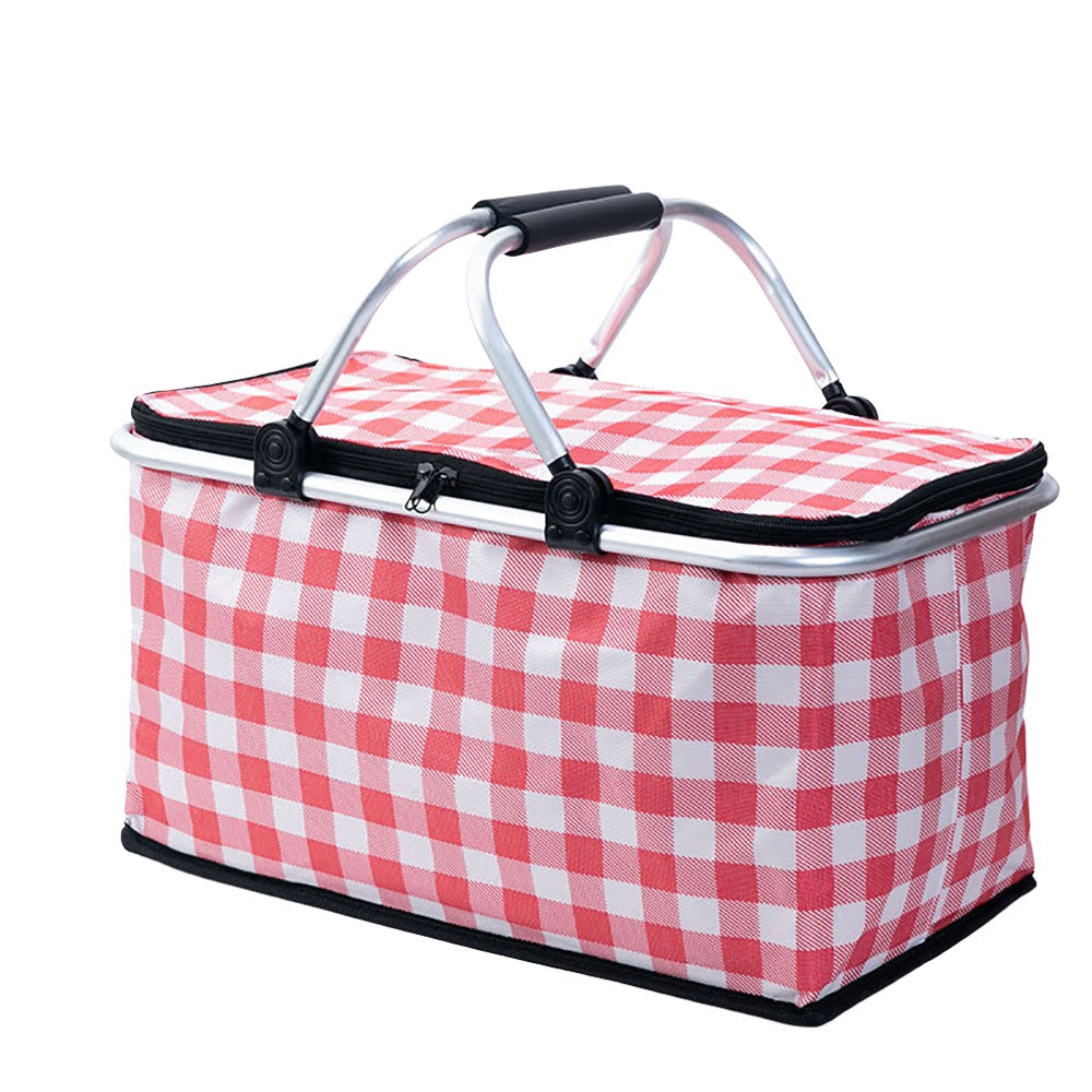 Picnic Baskets & Backpacks Jr Joyreap Collapsible Outdoor Camping Portable Insulated Picnic Basket Ice Pack(Red Grid)