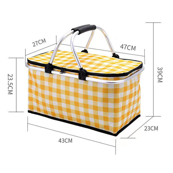 Picnic Baskets & Backpacks Jr Joyreap Collapsible Outdoor Camping Portable Insulated Picnic Basket Ice Pack(Red Grid)