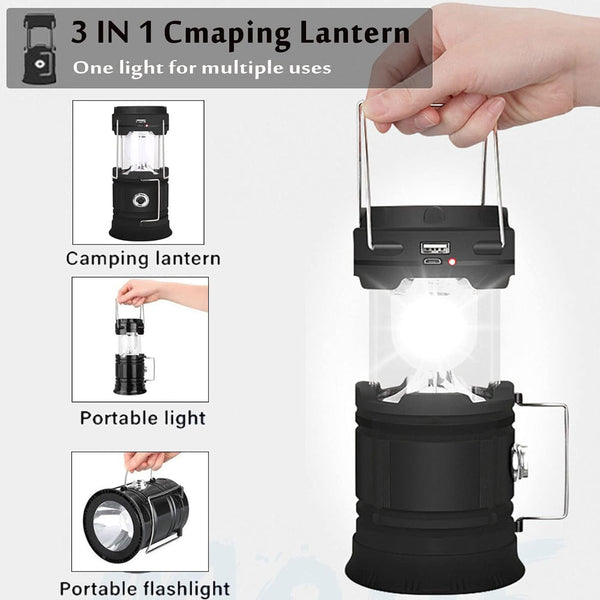 Lanterns Jr Joyreap Led Camping Lamp Solar Powered Rechargeable Usb Torch Waterproof Emergency Light Lantern