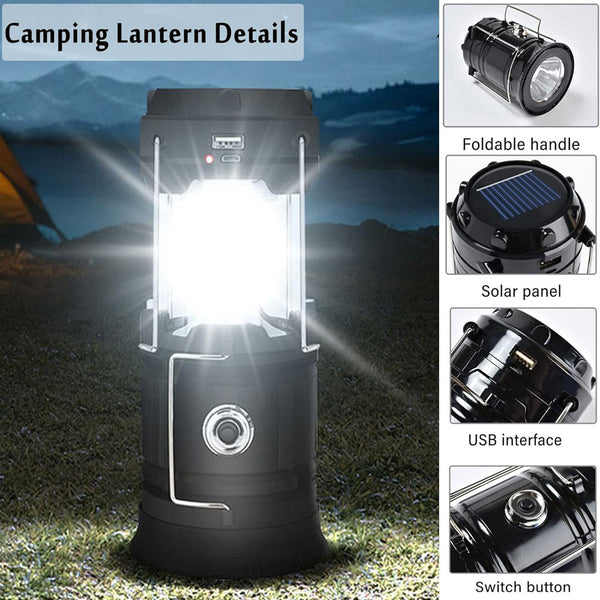 Lanterns Jr Joyreap Led Camping Lamp Solar Powered Rechargeable Usb Torch Waterproof Emergency Light Lantern