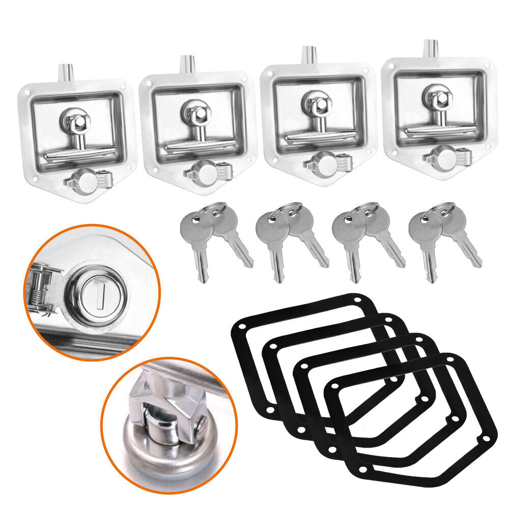 Sedy 4 Piece T Handle Locks Tool Box With Keys Stainless Steel Trailer Camper Truck Trailer Parts