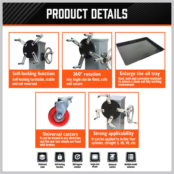 Sedy 500Kg Folding Engine Stand 1100Lb Heavy Duty Workshop Auto Crane Hoist Motor Other Shop Equipment