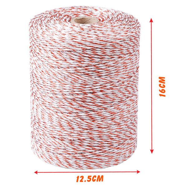 Fences & Pens Sedy 500M Roll Polywire Electric Fence Stainless Steel Wire Energiser Insulator