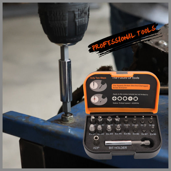 Sedy 18X Magnetic Damaged Screw Extractor Set Broken Drill Bit Remover Kit Hex Crv Other Hand Tools