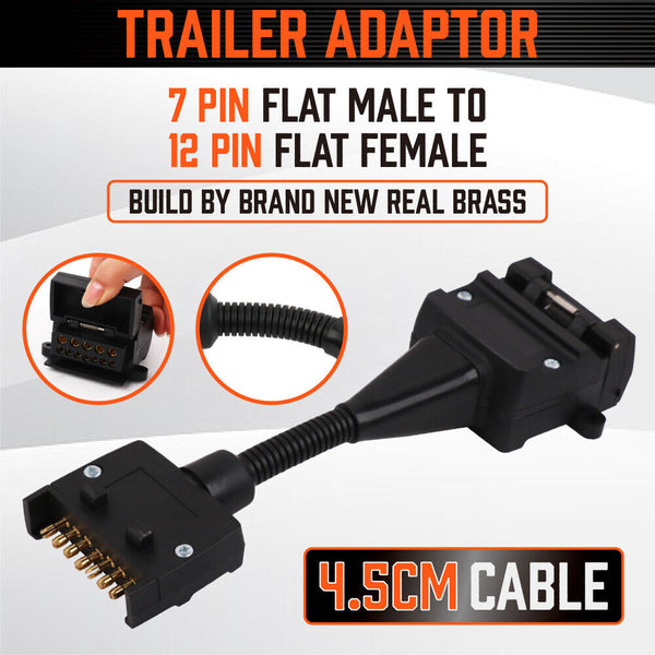Sedy 7 Pin Flat Plug To 12 Female Socket Adaptor Trailer Connector Trailer Parts