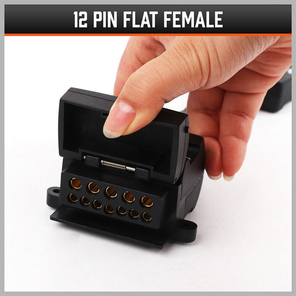 Sedy 7 Pin Flat Plug To 12 Female Socket Adaptor Trailer Connector Trailer Parts