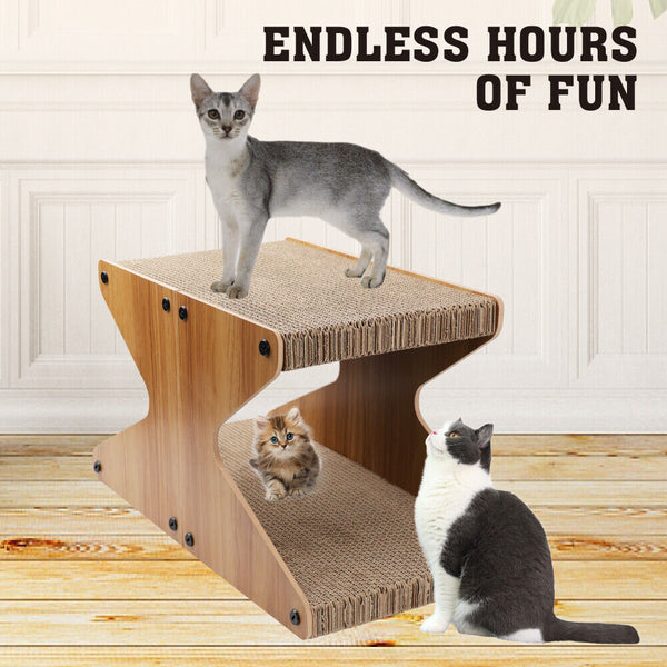 Vaka Cat Scratching Scratcher Board Tree Pad Lounge Toy Corrugated Cardboard Furniture & Scratchers
