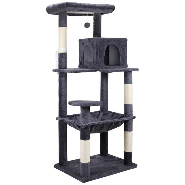 Vaka 143Cm Cat Tree Scratching Post Scratcher Tower Condo House Furniture Wood Furniture & Scratchers