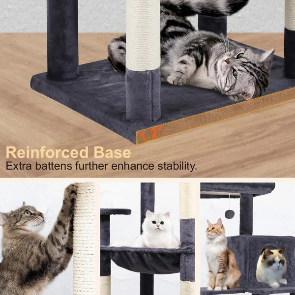 Vaka 143Cm Cat Tree Scratching Post Scratcher Tower Condo House Furniture Wood Furniture & Scratchers