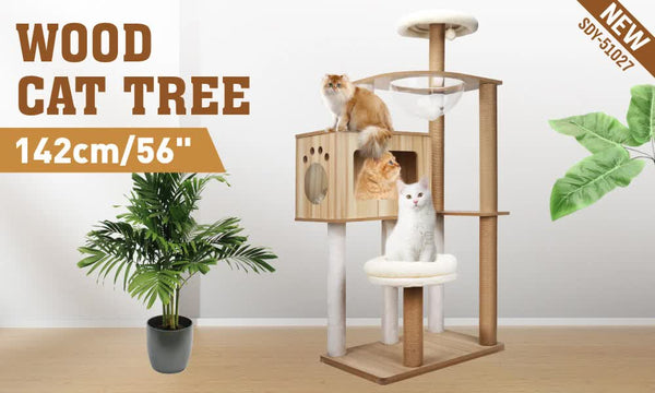 Vaka 1.42M Cat Tree Tower Scratching Post Scratcher Cats Condo House Bed Furniture Furniture & Scratchers