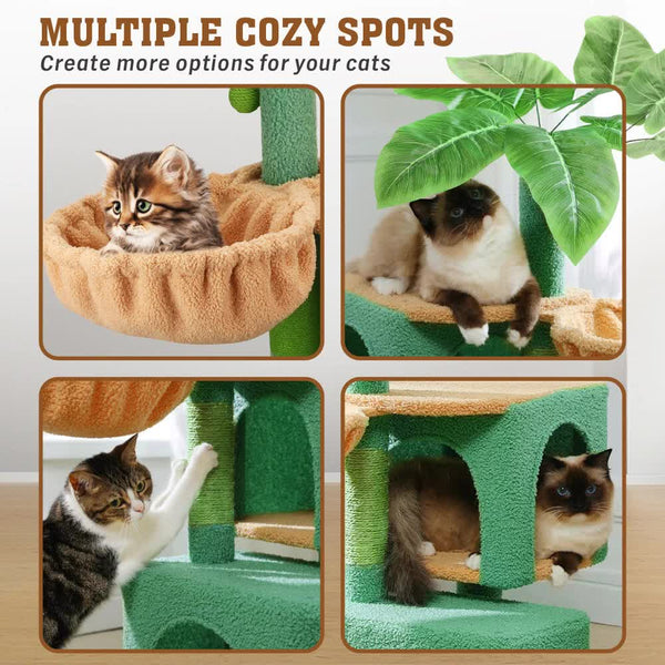 Vaka 1.1M Cat Tree Scratching Post Palm Dangling Balls Toy Furniture & Scratchers
