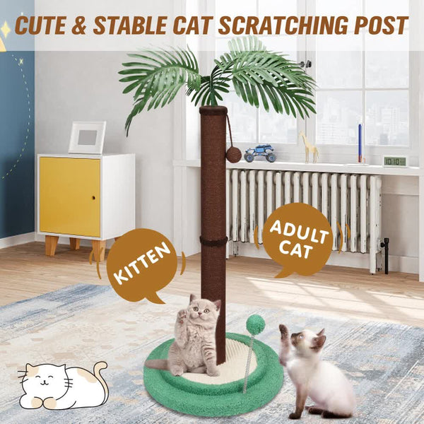 Vaka Cat Tree Scratching Post Large Palm Dangling Balls Toy Furniture & Scratchers