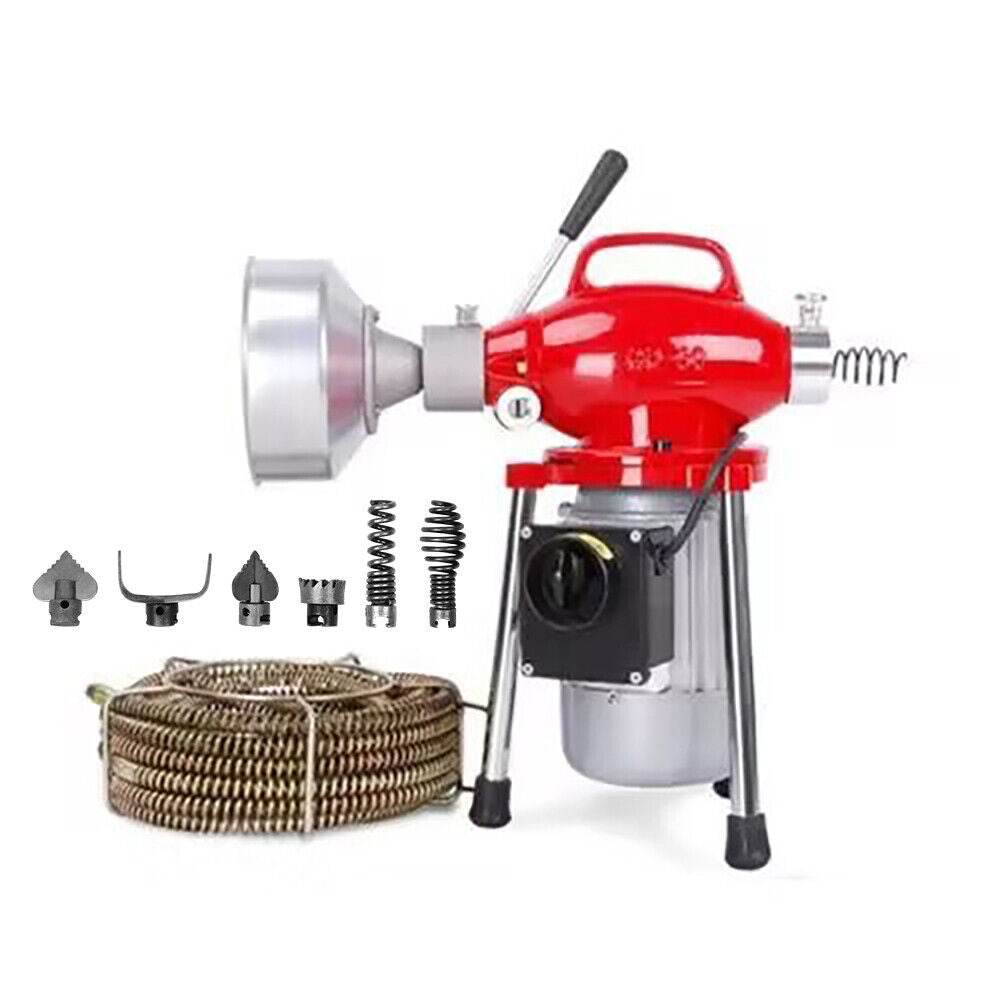 Sedy 400W Drain Cleaner Electric Eel Rigid Plumbing Sewerage Pipe Machine 6 Cutters Placeholder