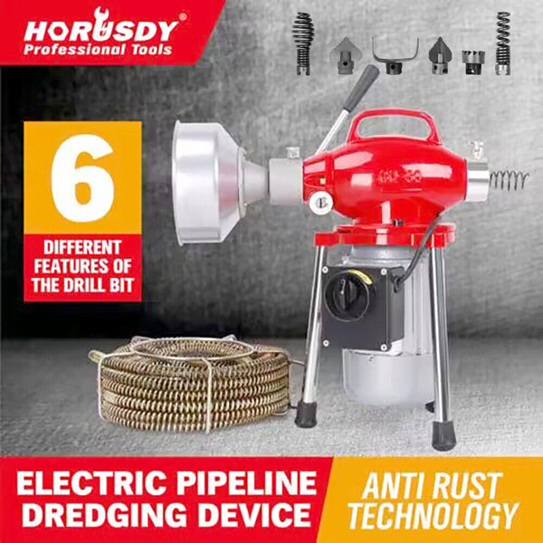 Sedy 400W Drain Cleaner Electric Eel Rigid Plumbing Sewerage Pipe Machine 6 Cutters Placeholder