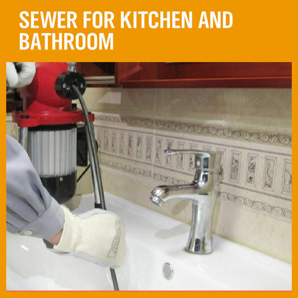 Sedy 400W Drain Cleaner Electric Eel Rigid Plumbing Sewerage Pipe Machine 6 Cutters Placeholder