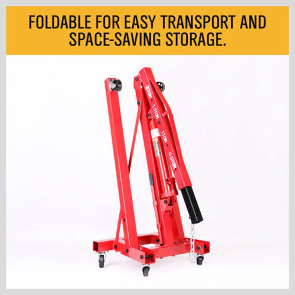Sedy Engine Crane 2 Ton Hydraulic Hoist Folding Shop Mobile Lifter Workshop Engine Hoists