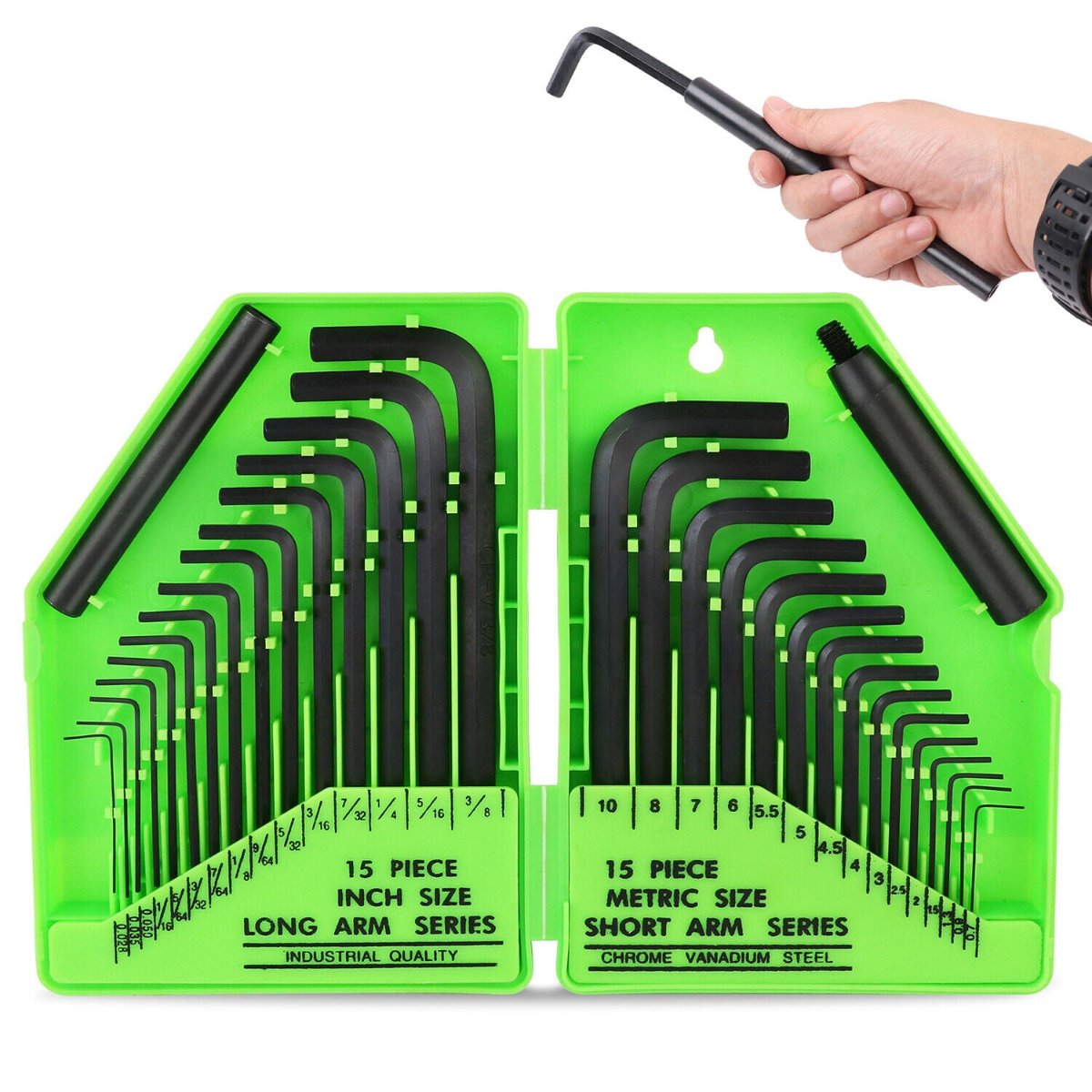 Swanlake 32Pcs Hex Key Set Allen Wrench Metric & Sae Storage Case L Shape Crv Au Hex Keys & Hex Wrenches