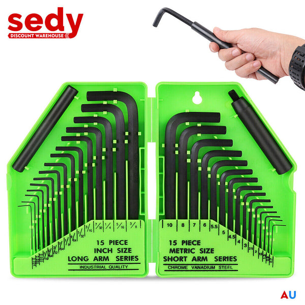 Swanlake 32Pcs Hex Key Set Allen Wrench Metric & Sae Storage Case L Shape Crv Au Hex Keys & Hex Wrenches
