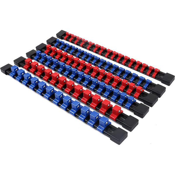 Swanlake 6 Piece Socket Organizer Set Sockets Holder Rack Rail Mountable 86 Sliding Clips Premium Quality Holders Workshop Organiser Other Tool Storag