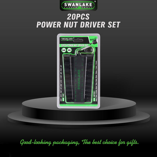 Swanlake 20Pcs Garden Tools Power Nut Driver Set Impact Drill Sae And Metric (Will Be No Tracking) Drill Bits