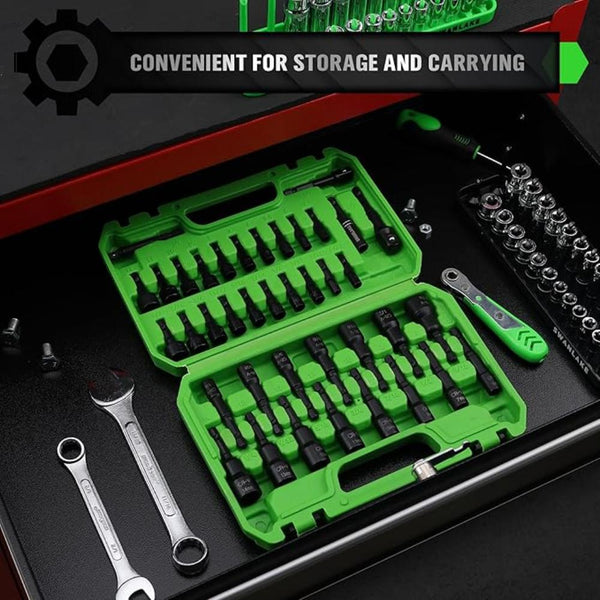Swanlake 39Pcs Magnetic Hex Nut Driver Master Kit 1/4" Quick Change Shank Sae And Metric Power Nuts Drill Bit Tools Set Cr V Steel Screwdrivers & Nutd