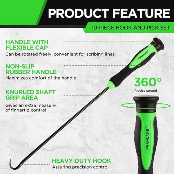 Swanlake 10 Piece Pick And Hook Set Tool For Car Auto Oil Seal/O Ring Gasket Mini Hooks Puller Remover Other Hand Tools