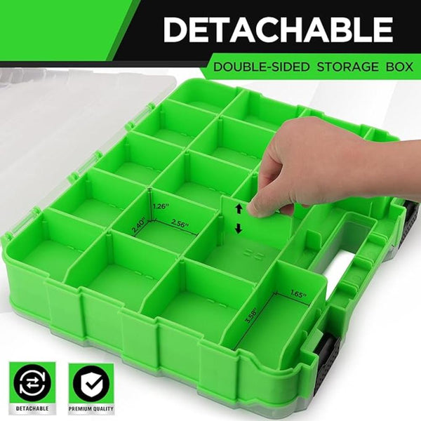 Swanlake Small Parts Organiser 34 Compartments Double Side Storage Box With Removable Dividers Tools Screw For Nuts Bolts Screws Nails Hardware Tool B