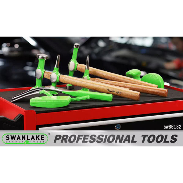 Swanlake 9 Piece Garden Tools Auto Body Hammer Dolly Set Car Dent Repair Case Dent Repair Kits & Tools