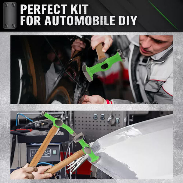 Swanlake 9 Piece Garden Tools Auto Body Hammer Dolly Set Car Dent Repair Case Dent Repair Kits & Tools