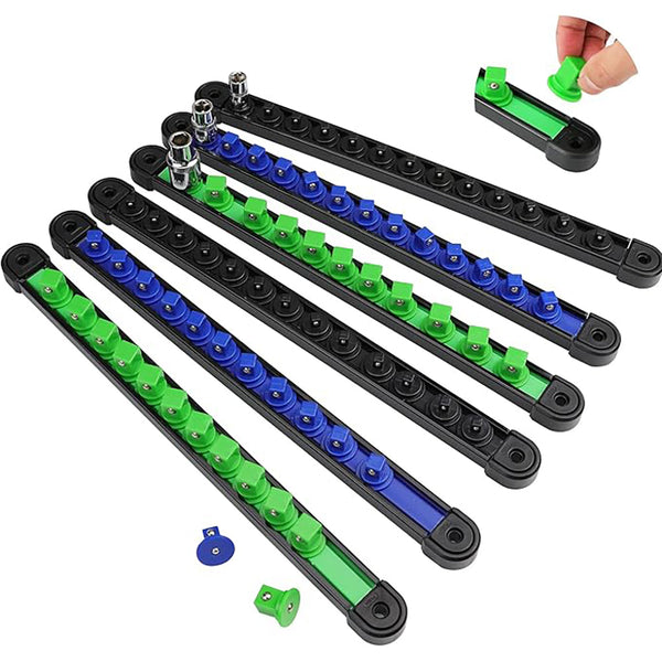 Swanlake 6 Piece Swivel Socket Organiser Set 1/4 Inch X 26 Clips 3/8 1/2 22 Premium Quality Storage Holders Other Tool Storage