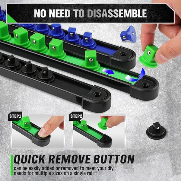 Swanlake 6 Piece Swivel Socket Organiser Set 1/4 Inch X 26 Clips 3/8 1/2 22 Premium Quality Storage Holders Other Tool Storage